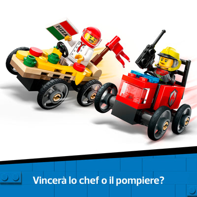 LEGO 60458 CITY PACK VEICOLI DA CORSA: PIZZAIOLO CONTRO POMPIERE