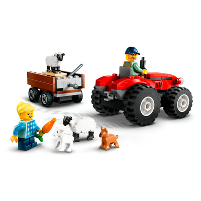 LEGO 60461 TRATTORE AGRICOLO ROSSO CON RIMORCHIO E PECORE