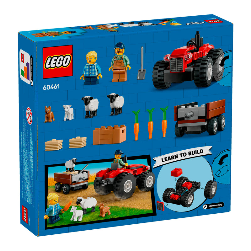 LEGO 60461 TRATTORE AGRICOLO ROSSO CON RIMORCHIO E PECORE
