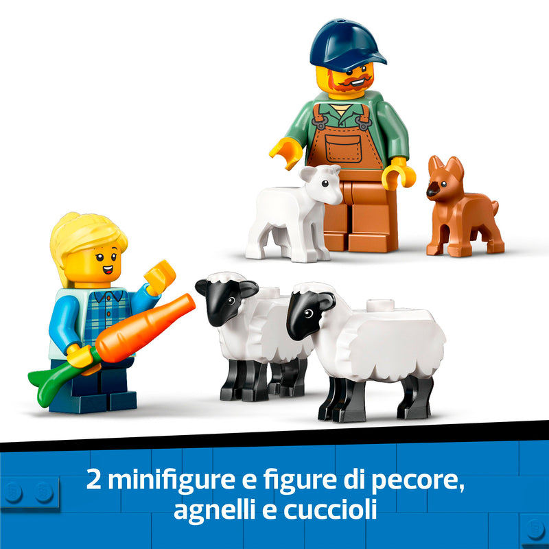 LEGO 60461 TRATTORE AGRICOLO ROSSO CON RIMORCHIO E PECORE