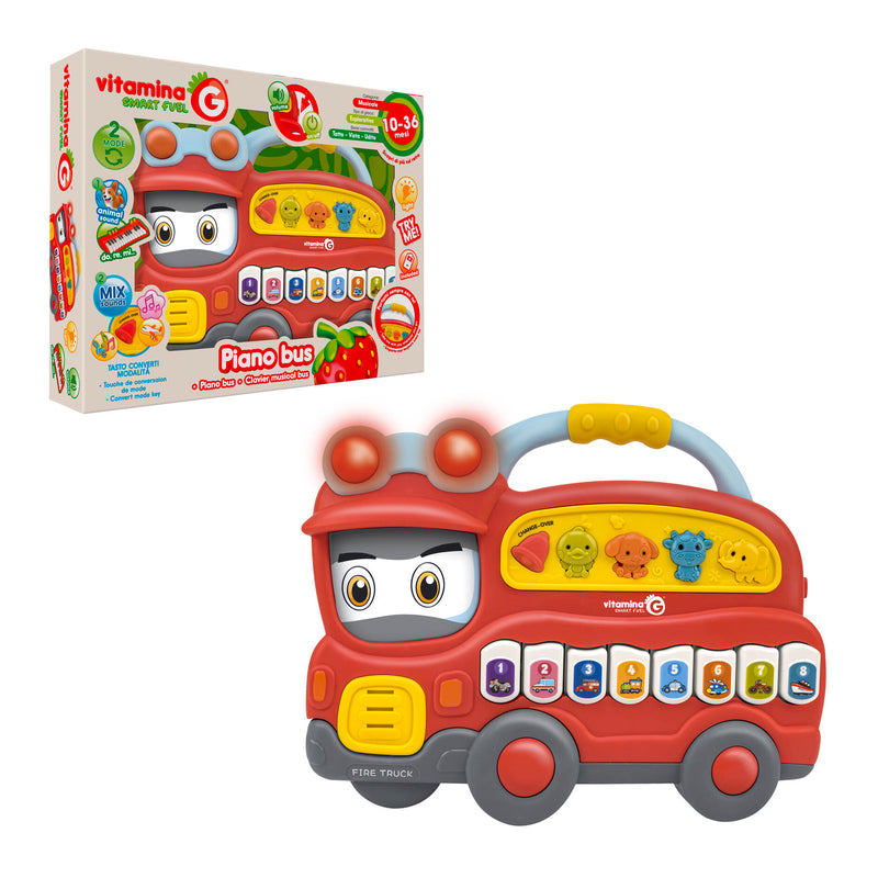 PIANOLA AUTOBUS MUSICALE CON LUCI E SUONI