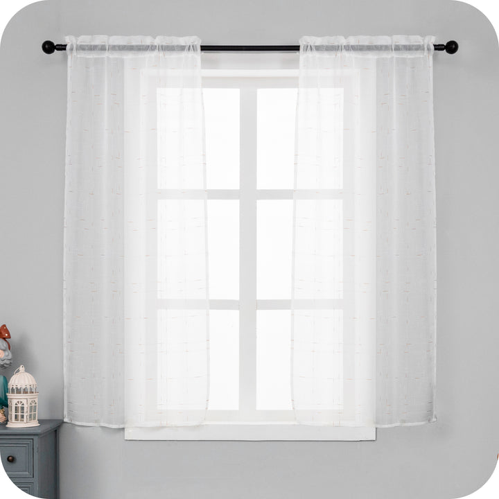 COPPIA TENDE GRACIOSA FILTRANTI MOTIVO FILAMENTI 2X70X150CM ORO