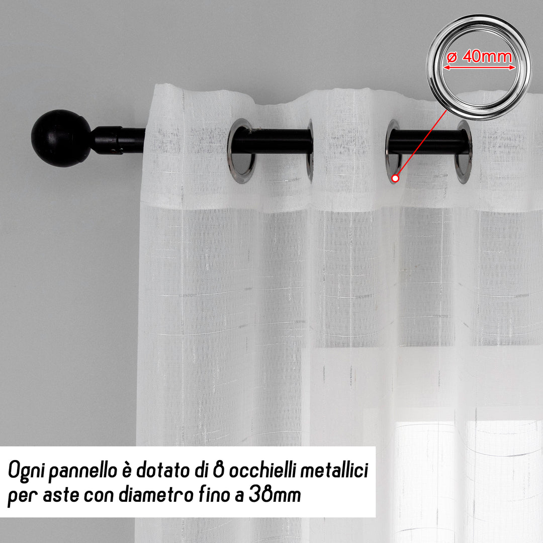 TENDA GRACIOSA FILTRANTE MOTIVO FILAMENTI 1 PANNELLO 140X280CM ARGENTO