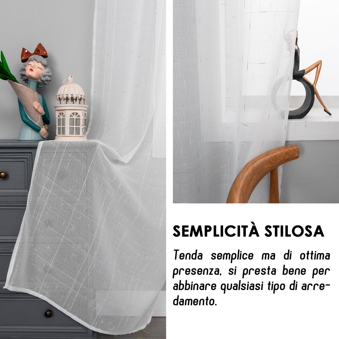 TENDA GRACIOSA FILTRANTE MOTIVO FILAMENTI 1 PANNELLO 140X280CM ARGENTO