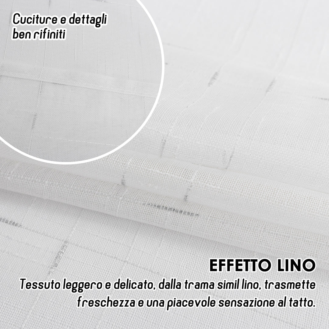 TENDA GRACIOSA FILTRANTE MOTIVO FILAMENTI 1 PANNELLO 140X280CM ARGENTO