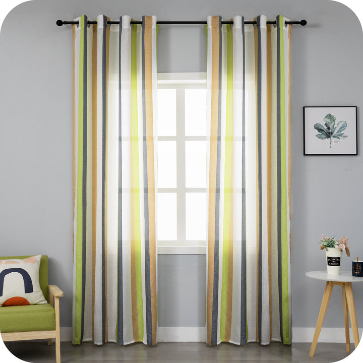TENDA SEMI FILTRANTE A RIGHE MULTICOLOR 1 PANNELLO 140X285CM VERDE