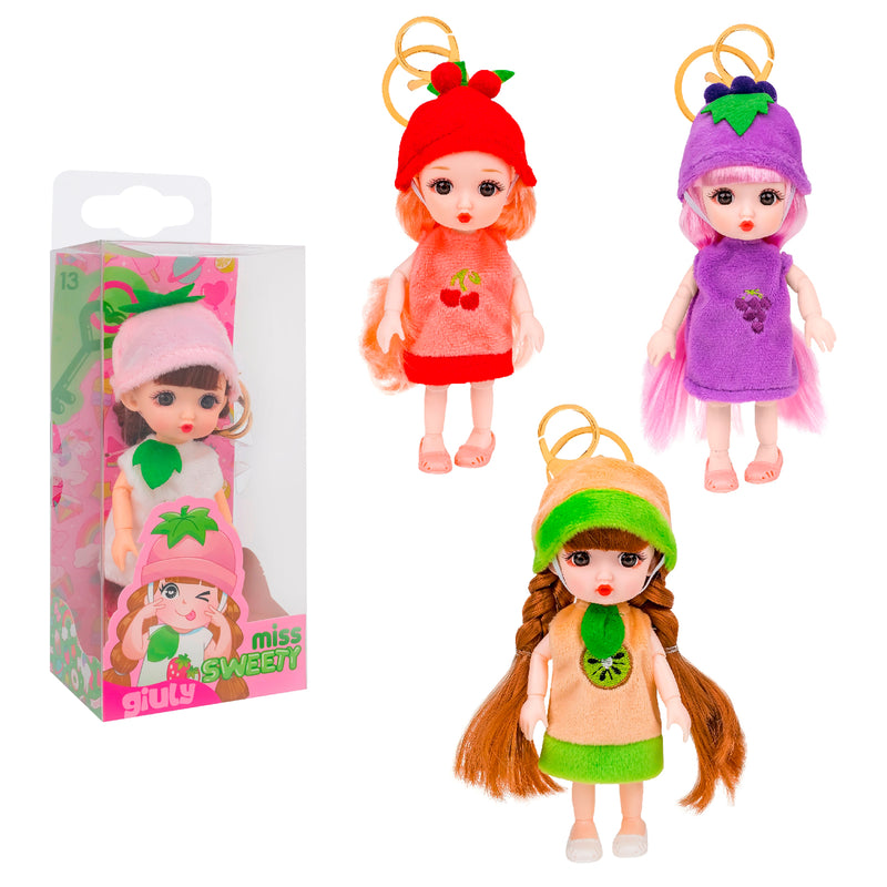 FASHION DOLL 18CM CON PORTACHIAVI FRUTTA