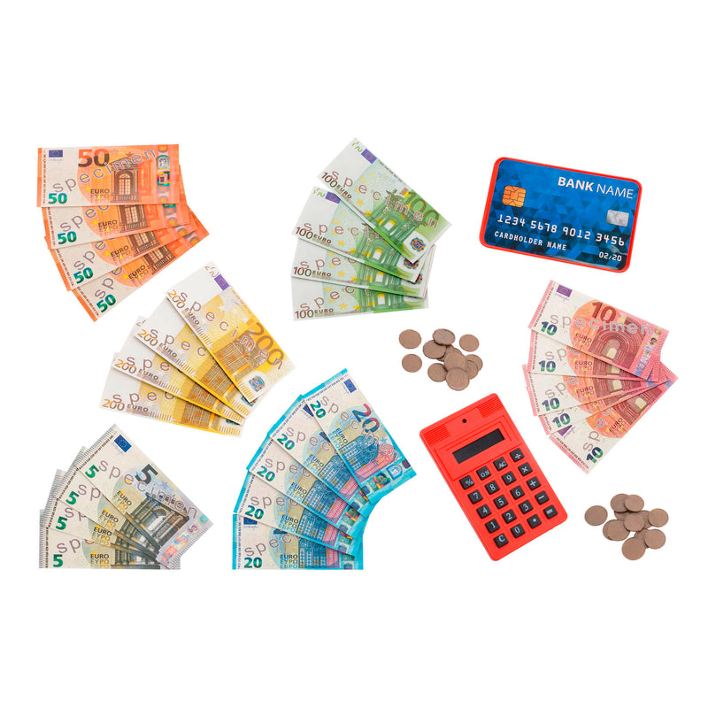 SET MONETE/BANCONOTE/CARTA DI CREDITO/CALCOLATRICE