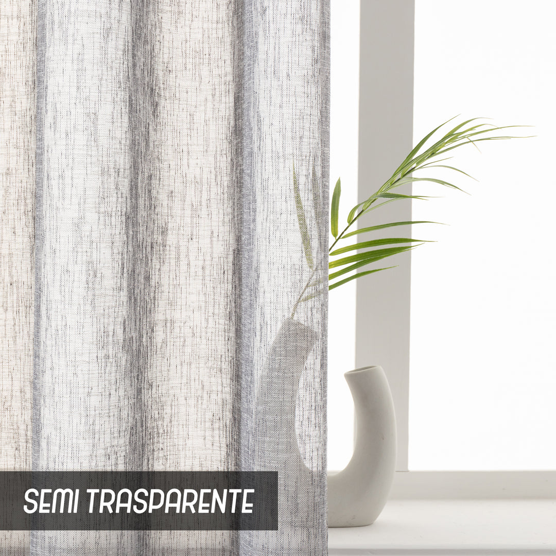 COPPIA TENDE ITACA FILTRANTI SIMIL LINO 2X70X240CM GRIGIO