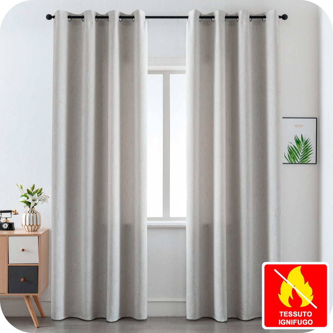 TENDA IGNIFUGA PANTELLERIA SEMI OSCURANTE FANTASIA A TRATTEGGI 1 PANNELLO 140X240CM GREIGE