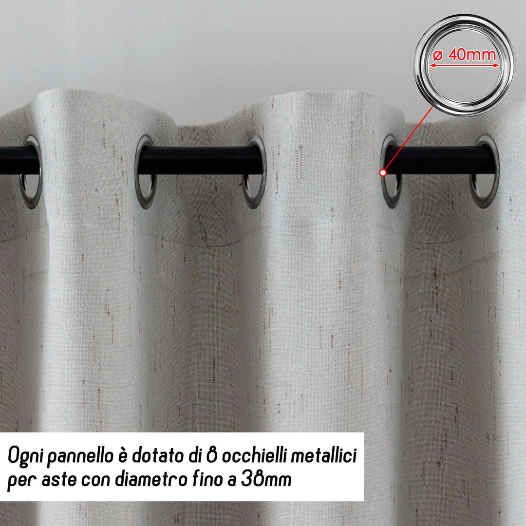 TENDA IGNIFUGA PANTELLERIA SEMI OSCURANTE FANTASIA A TRATTEGGI 1 PANNELLO 140X275CM GREIGE