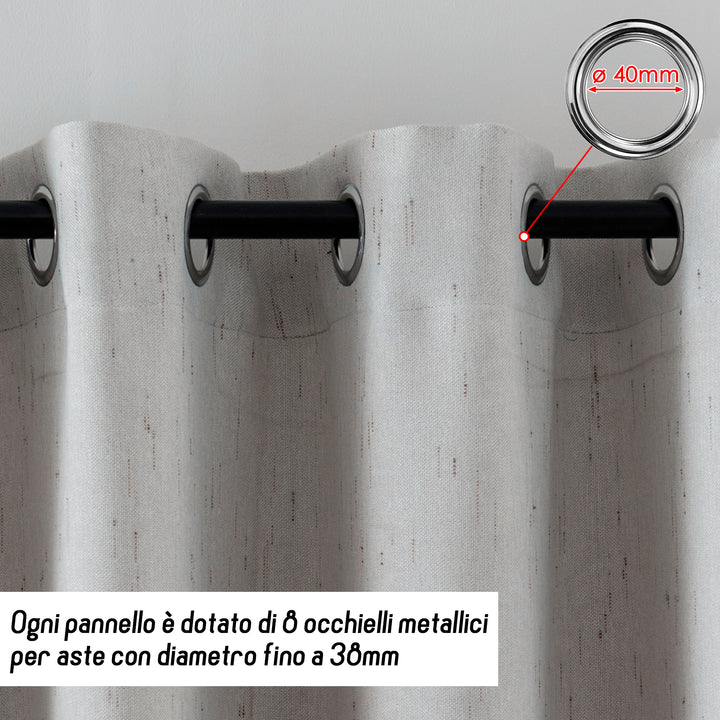 TENDA IGNIFUGA PANTELLERIA SEMI OSCURANTE FANTASIA A TRATTEGGI 1 PANNELLO 140X275CM GREIGE