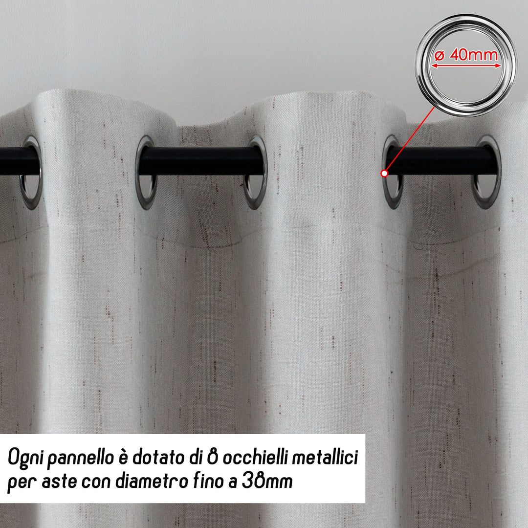 TENDA IGNIFUGA PANTELLERIA SEMI OSCURANTE FANTASIA A TRATTEGGI 1 PANNELLO 140X260CM GREIGE