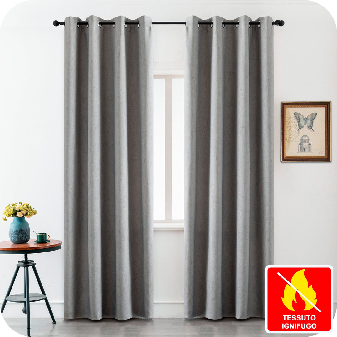 TENDA IGNIFUGA PANTELLERIA SEMI OSCURANTE FANTASIA A TRATTEGGI 1 PANNELLO 140X240CM GRIGIO