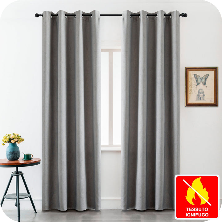 TENDA IGNIFUGA PANTELLERIA SEMI OSCURANTE FANTASIA A TRATTEGGI 1 PANNELLO 140X240CM GRIGIO