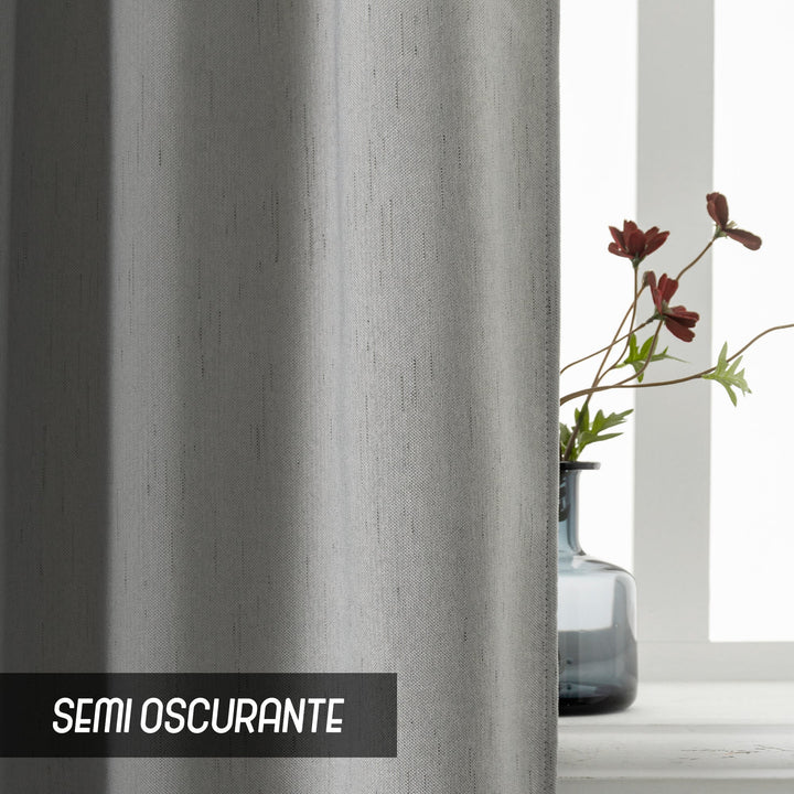 TENDA IGNIFUGA PANTELLERIA SEMI OSCURANTE FANTASIA A TRATTEGGI 1 PANNELLO 140X240CM GRIGIO