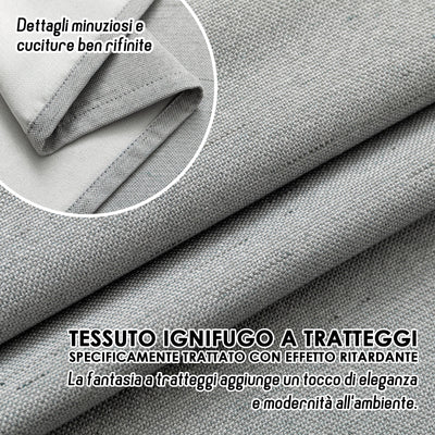 TENDA IGNIFUGA PANTELLERIA SEMI OSCURANTE FANTASIA A TRATTEGGI 140X240CM GRIGIO