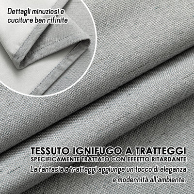 TENDA IGNIFUGA PANTELLERIA SEMI OSCURANTE FANTASIA A TRATTEGGI 140X275CM GRIGIO