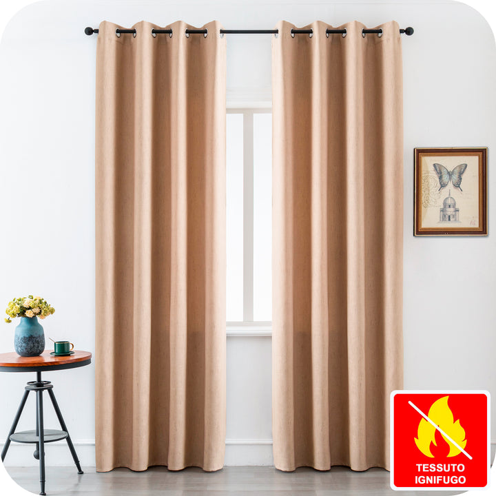 TENDA IGNIFUGA PANTELLERIA SEMI OSCURANTE FANTASIA A TRATTEGGI 1 PANNELLO 140X275CM MAGGESE