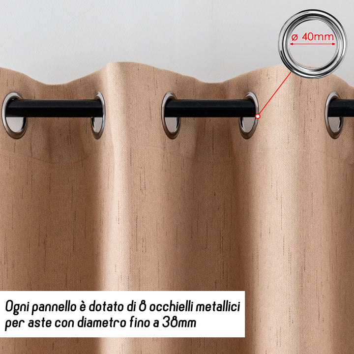TENDA IGNIFUGA PANTELLERIA SEMI OSCURANTE FANTASIA A TRATTEGGI 1 PANNELLO 140X275CM MAGGESE