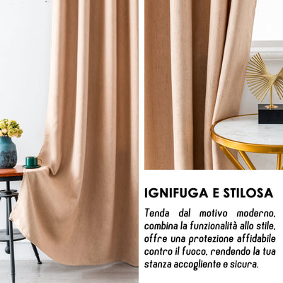 TENDA IGNIFUGA PANTELLERIA SEMI OSCURANTE FANTASIA A TRATTEGGI 140X260CM MAGGESE