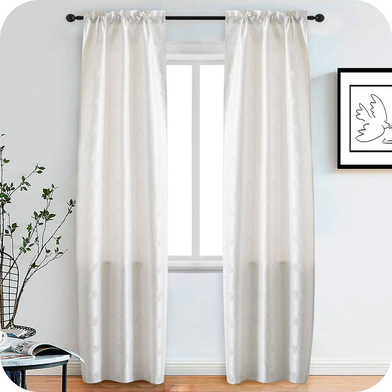 COPPIA TENDE SEMI OSCURANTI FANTASIA CUORI 2X70X235CM BIANCO