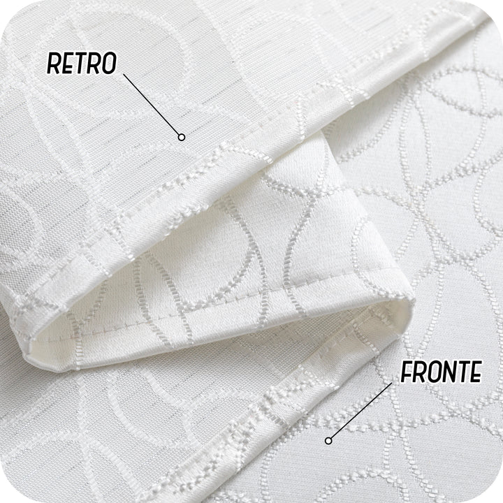 COPPIA TENDE SEMI OSCURANTI FANTASIA CUORI 2X70X235CM BIANCO