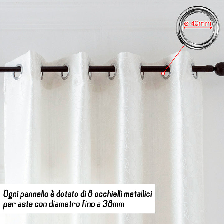 TENDA SEMI OSCURANTE FANTASIA CUORI 1 PANNELLO 140X285CM BIANCO