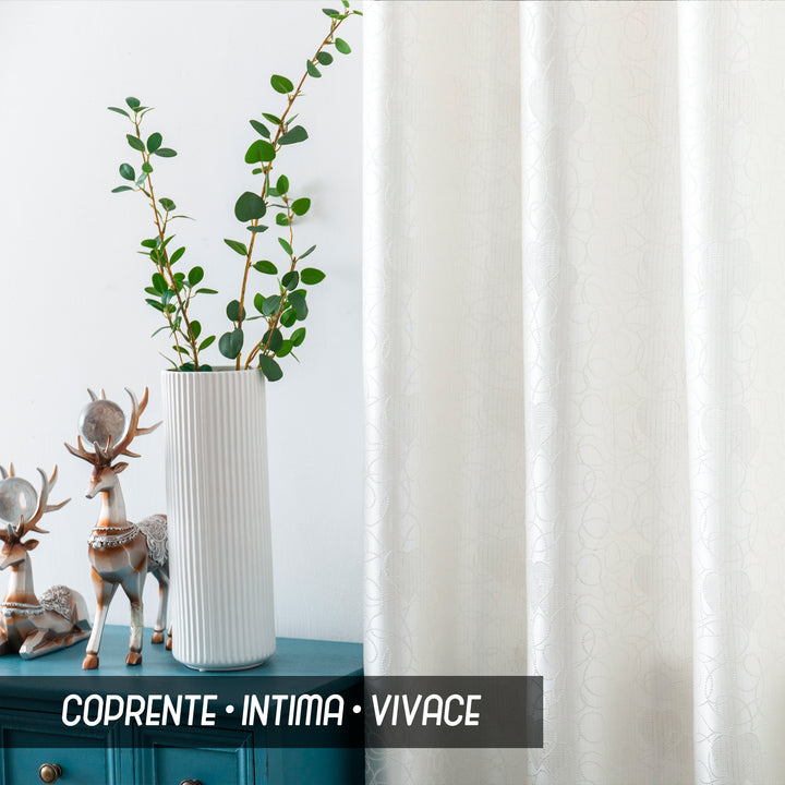 TENDA SEMI OSCURANTE FANTASIA CUORI 1 PANNELLO 140X285CM BIANCO