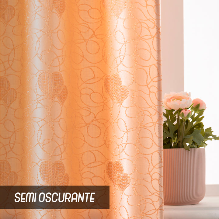 TENDA SEMI OSCURANTE FANTASIA CUORI 1 PANNELLO 140X275CM ALBICOCCA