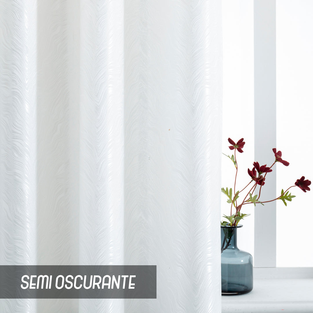 TENDA ZANTE SEMI OSCURANTE FANTASIA ONDE 1 PANNELLO 140X285CM BIANCO