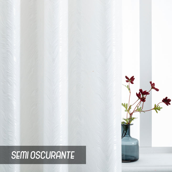 TENDA ZANTE SEMI OSCURANTE FANTASIA ONDE 1 PANNELLO 140X285CM BIANCO