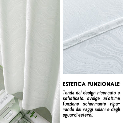 TENDA ZANTE SEMI OSCURANTE FANTASIA ONDE 140X285CM BIANCO