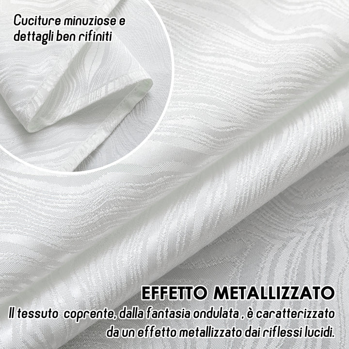 TENDA ZANTE SEMI OSCURANTE FANTASIA ONDE 1 PANNELLO 140X285CM BIANCO