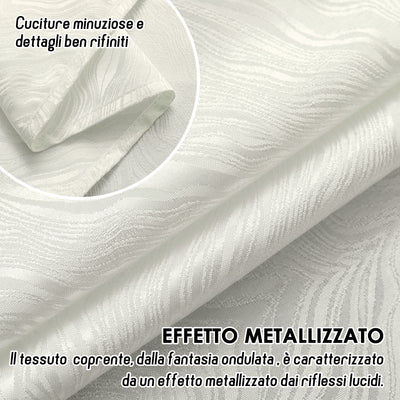 COPPIA TENDE ZANTE SEMI OSCURANTI FANTASIA ONDE 2X70X145CM PANNA