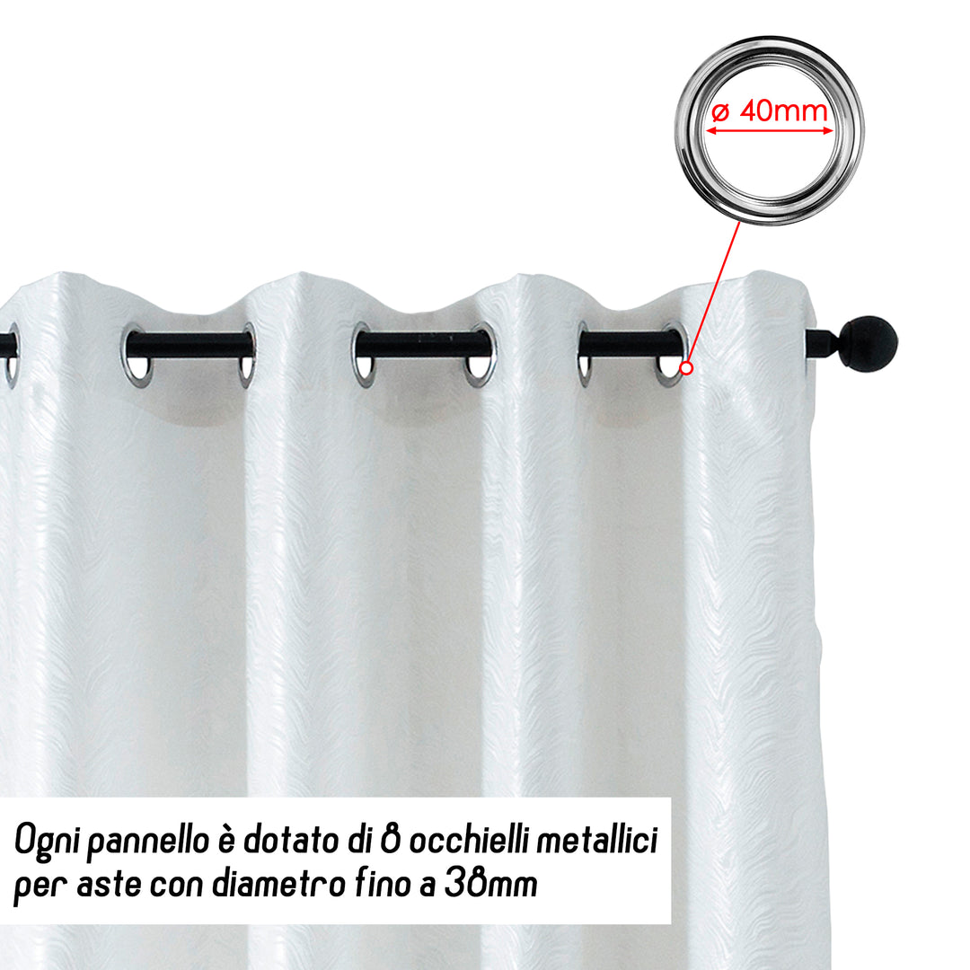 TENDA ZANTE SEMI OSCURANTE FANTASIA ONDE 1 PANNELLO 140X285CM BIANCO