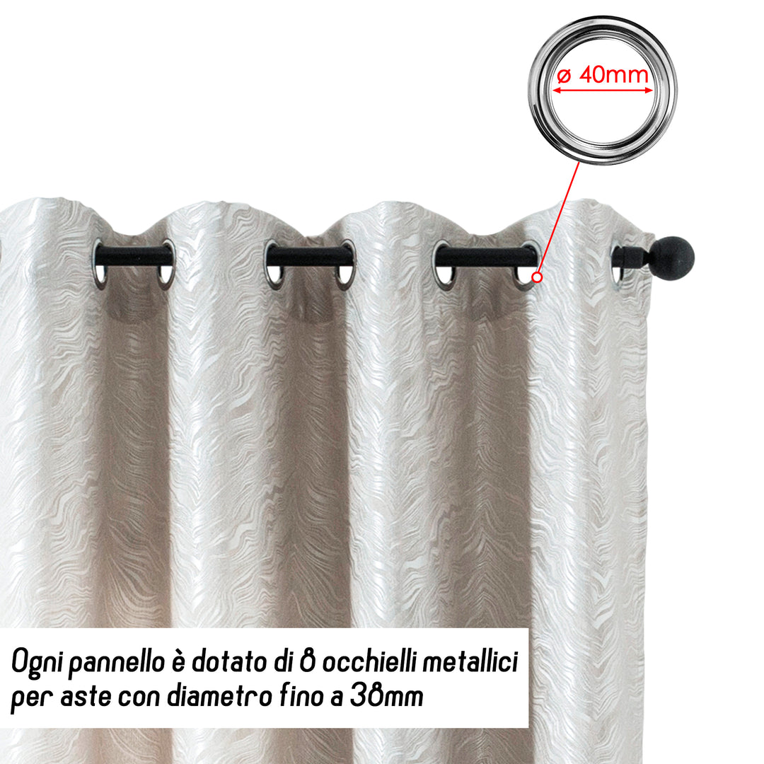 TENDA ZANTE SEMI OSCURANTE FANTASIA ONDE 1 PANNELLO 140X285CM GREIGE