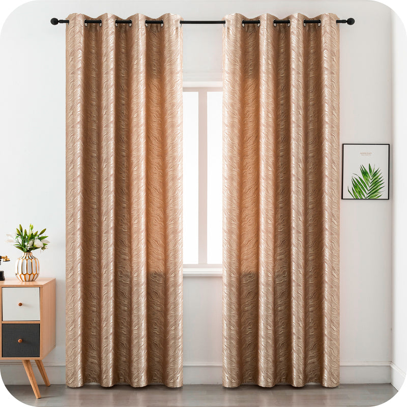 TENDA ZANTE SEMI OSCURANTE FANTASIA ONDE 140X285CM ORO PALLIDO