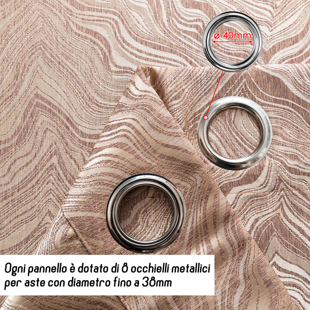 TENDA ZANTE SEMI OSCURANTE FANTASIA ONDE 1 PANNELLO 140X285CM ORO PALLIDO