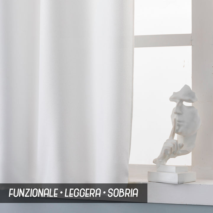 COPPIA TENDE KOMODO SEMI COPRENTI 2X55X130CM BIANCO