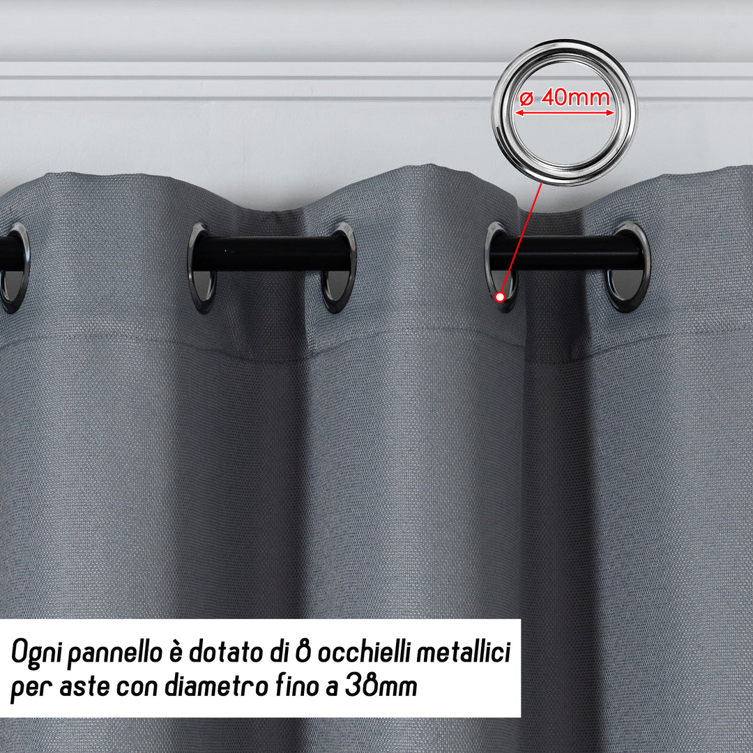 TENDA KOMODO SEMI COPRENTE 1 PANNELLO 1 PANNELLO 140X290CM GRIGIO