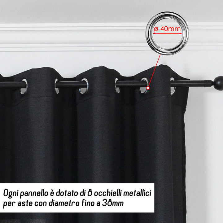 TENDA KOMODO SEMI COPRENTE 1 PANNELLO 1 PANNELLO 140X290CM NERO