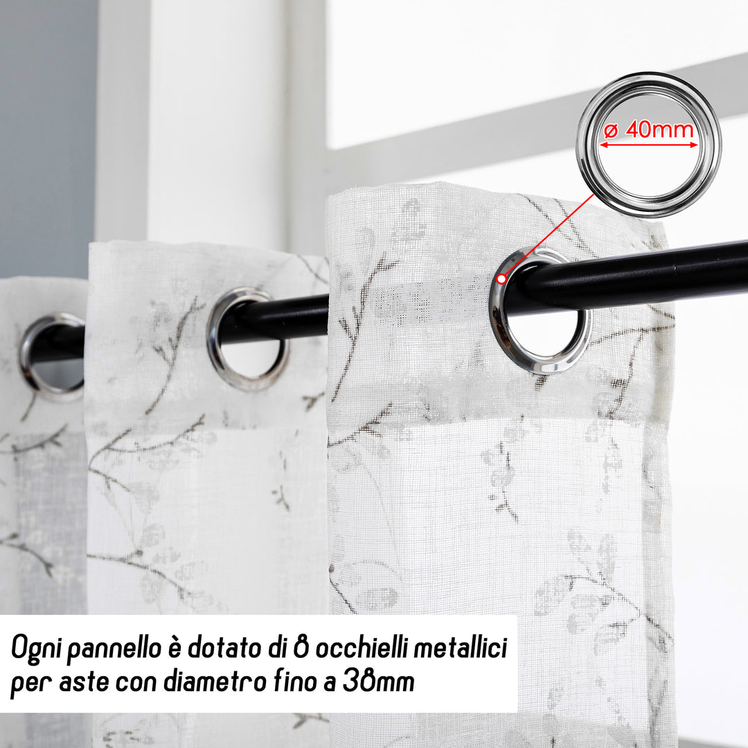 TENDA ANTIGUA SEMI FILTRANTE FANTASIA MAGNOLIA 1 PANNELLO 140X240CM BIANCO