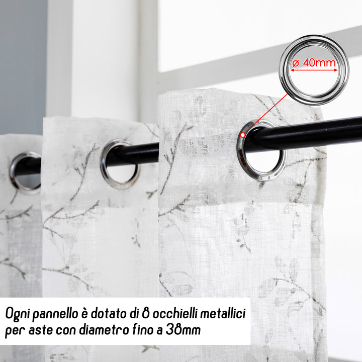 TENDA ANTIGUA SEMI FILTRANTE FANTASIA MAGNOLIA 1 PANNELLO 140X240CM BIANCO