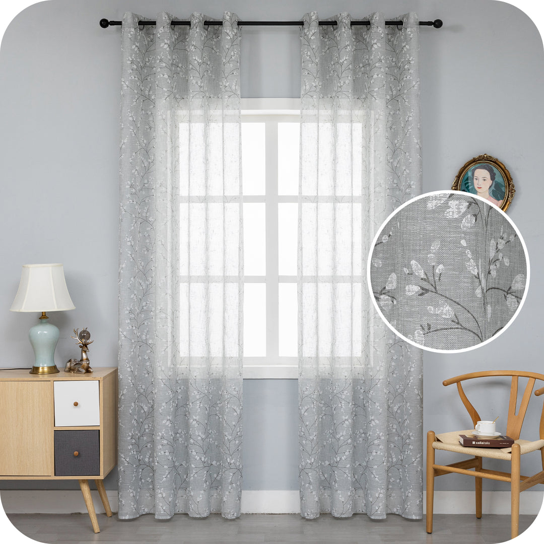 TENDA ANTIGUA SEMI FILTRANTE FANTASIA MAGNOLIA 1 PANNELLO 140X240CM GRIGIO