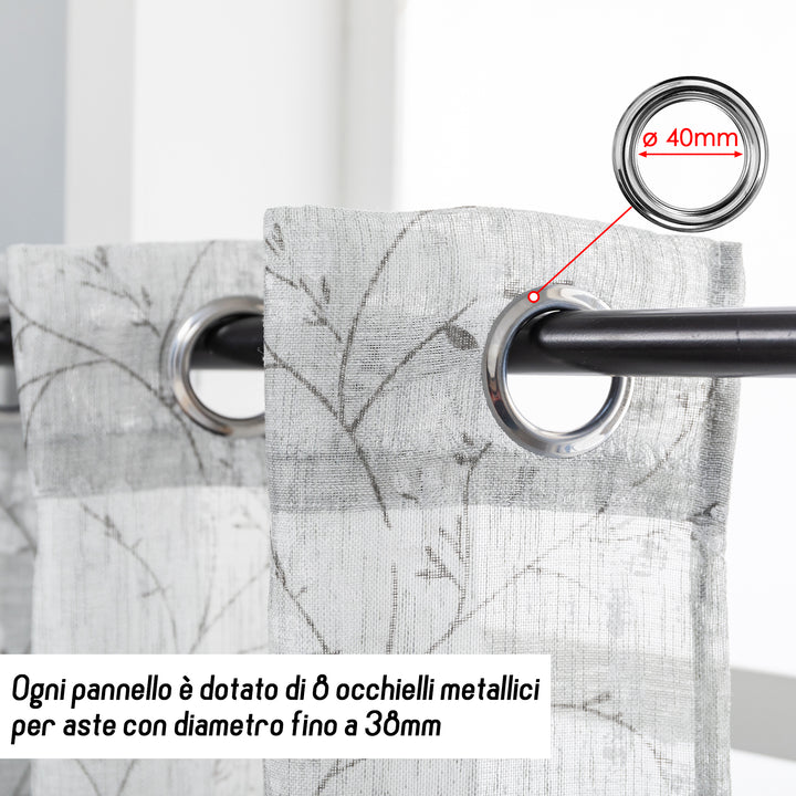 TENDA ANTIGUA SEMI FILTRANTE FANTASIA MAGNOLIA 1 PANNELLO 140X240CM GRIGIO