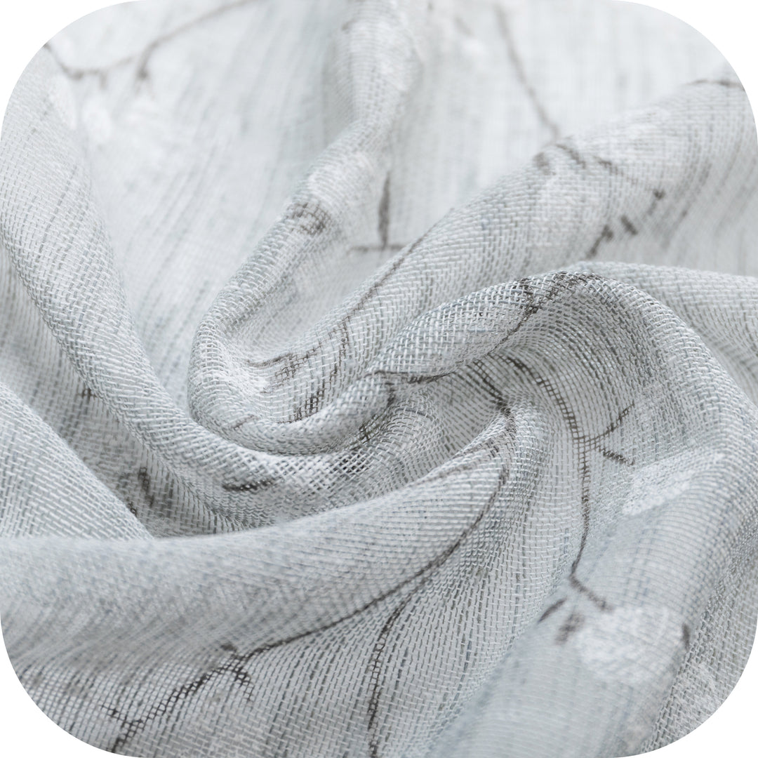 COPPIA TENDE ANTIGUA SEMI FILTRANTI FANTASIA MAGNOLIA 2X55X150CM GRIGIO