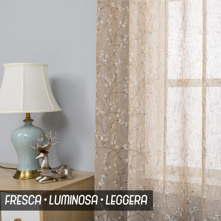 COPPIA TENDE ANTIGUA SEMI FILTRANTI FANTASIA MAGNOLIA 2X70X240CM MAGGESE