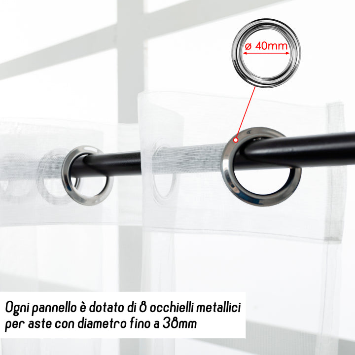 TENDA FILTRANTE IN PIZZO FANTASIA FLOREALE 1 PANNELLO 140X275CM BIANCO
