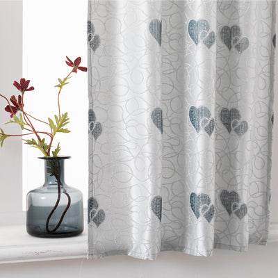 COPPIA TENDE SEMI OSCURANTI FANTASIA CUORI 2X70X145CM ARGENTO